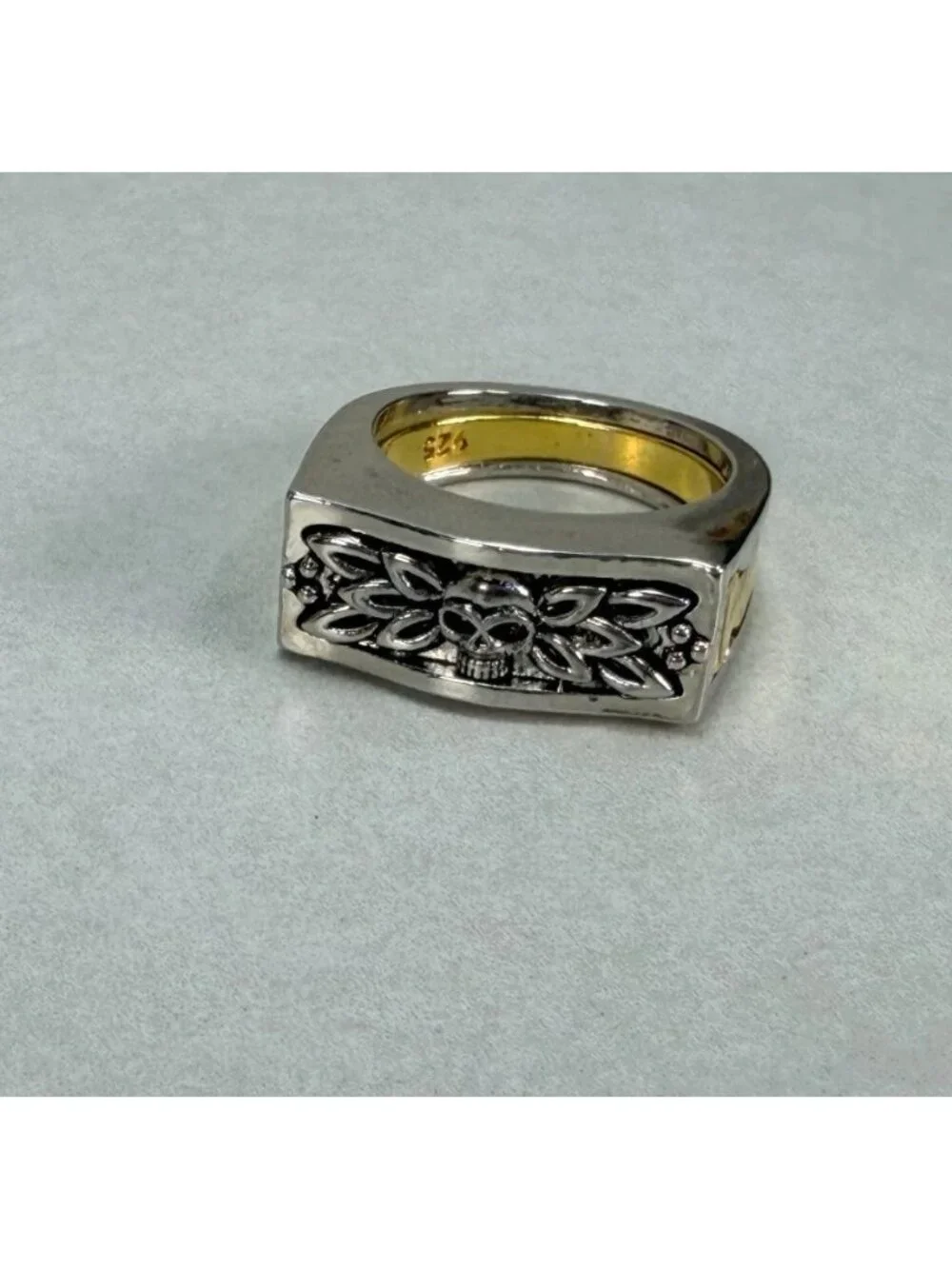 Skull Signet Ring Stainless Steel Gothic Biker Punk Rock Statement Jewelry
